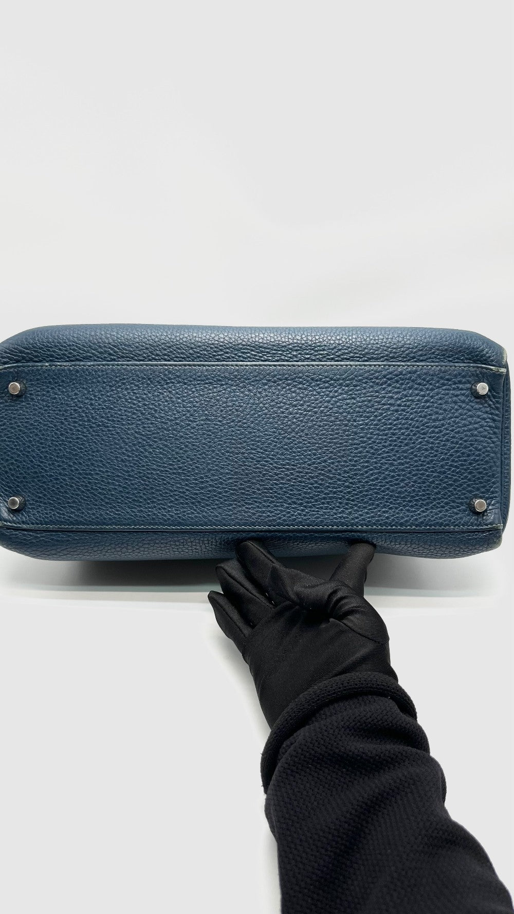 Preowned. Hermes Kelly 35 Blue Marine Togo PHW. N32|16156