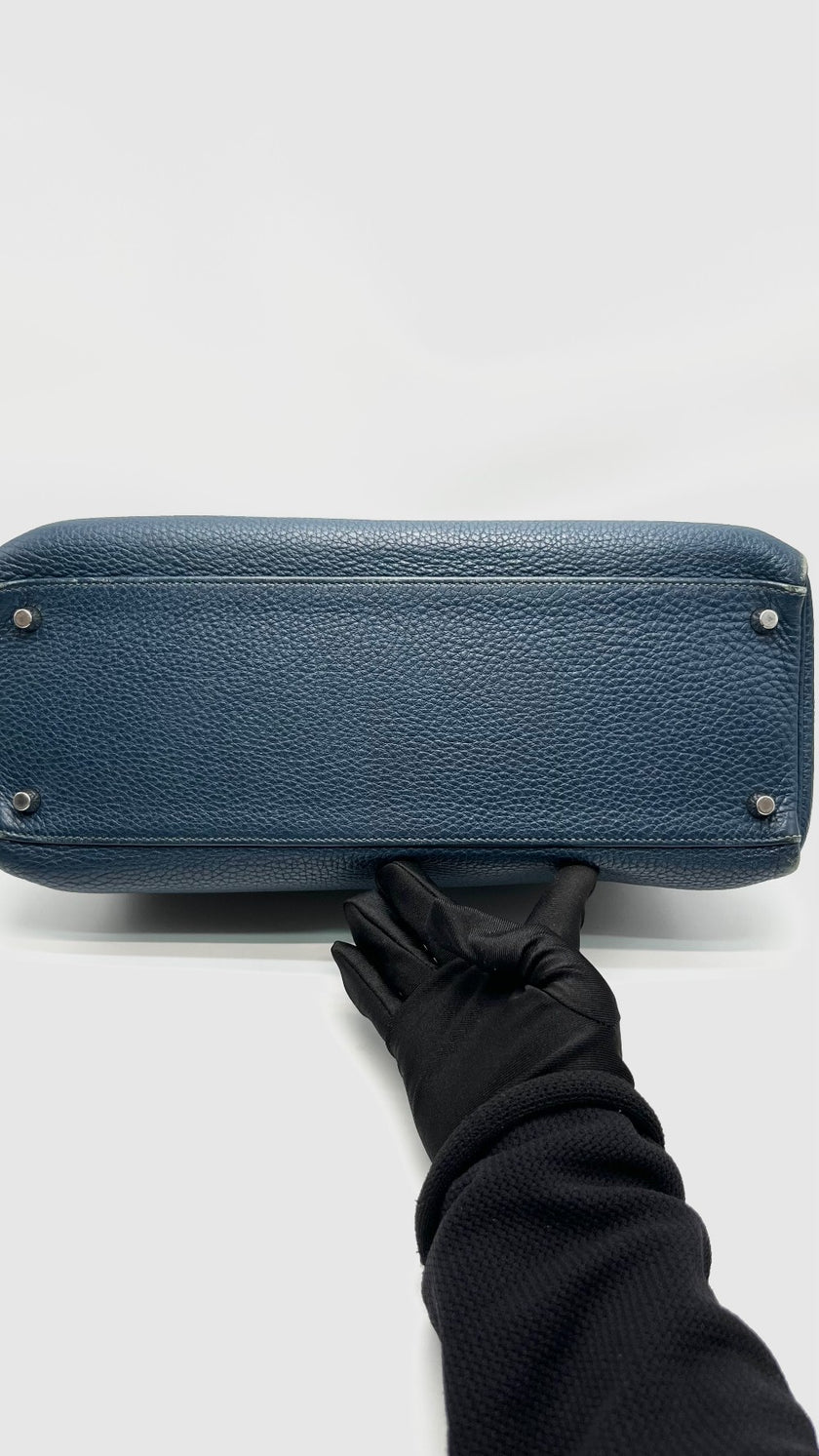 Preowned. Hermes Kelly 35 Blue Marine Togo PHW. N32|16156