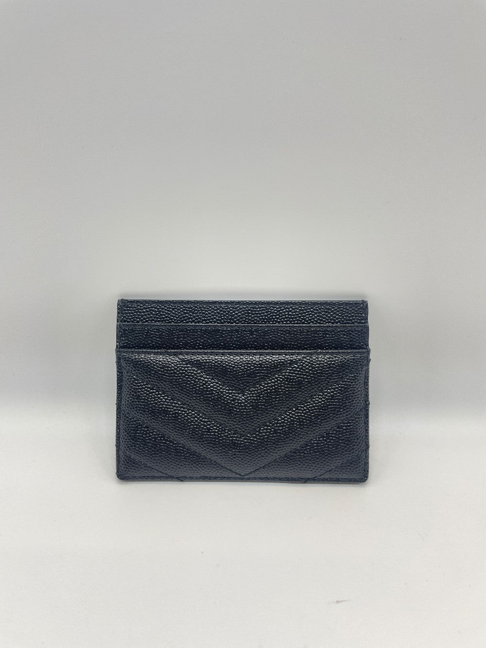 Brand New. YSL Card Holder Black Grained De Poudre GHW|10077