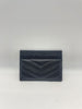 Brand New. YSL Card Holder Black Grained De Poudre GHW|10077