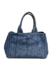 Preowned. Prada Canapa Denim Tote Bag Blue. 197|17527