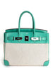 Preowned. Hermes Birkin 30 Toile Lagoon. L26C|3693