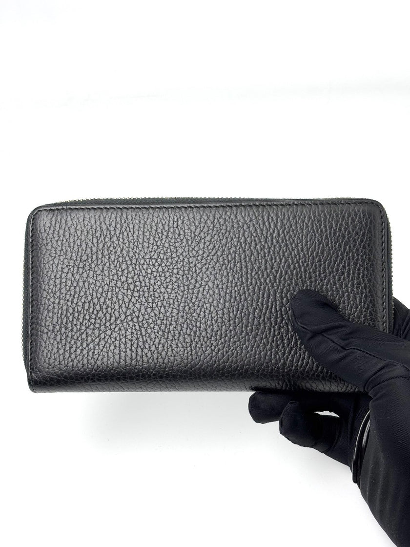 Brand New. Gucci Zip Long Wallet Black|7000
