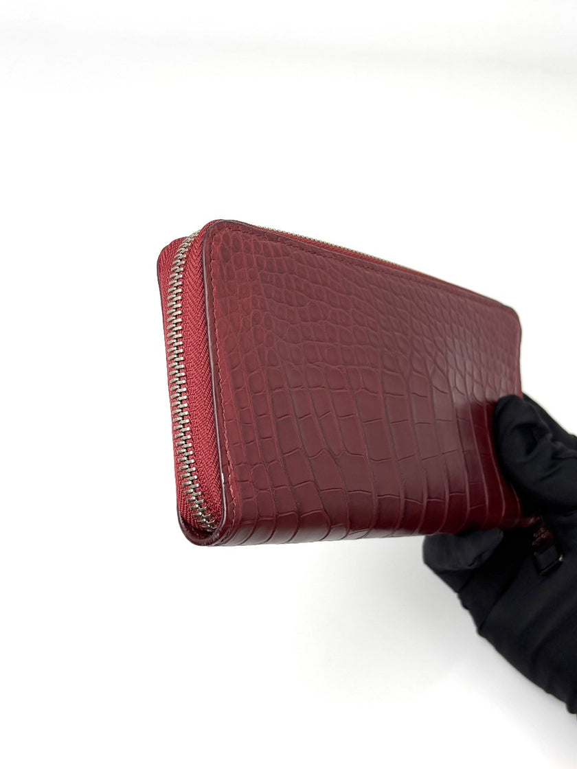 Brand New. LV Zip Long Wallet Croc Red|7123