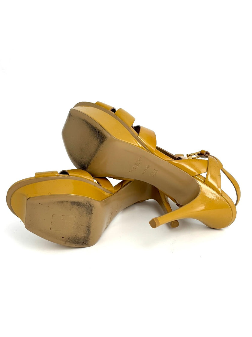 Preowned. YSL Tribute Heel Yellow. 38.5|8392