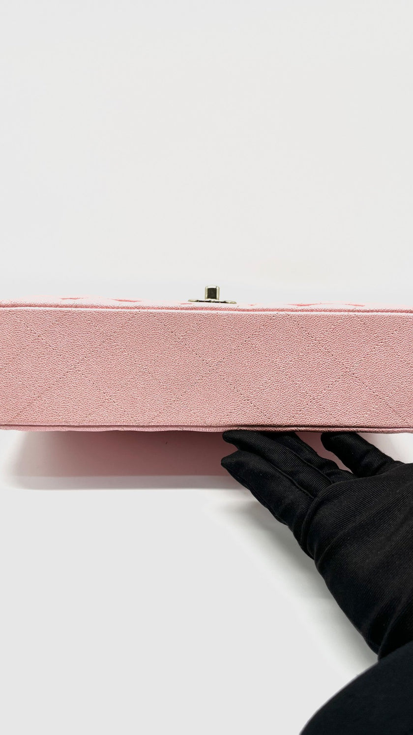 Like New. Chanel Medium Double Flap Caviar Iridescent Pink GHW. 27969345|12230