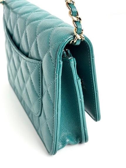 Like New. Chanel WOC Bluegreen. 30836980|4099