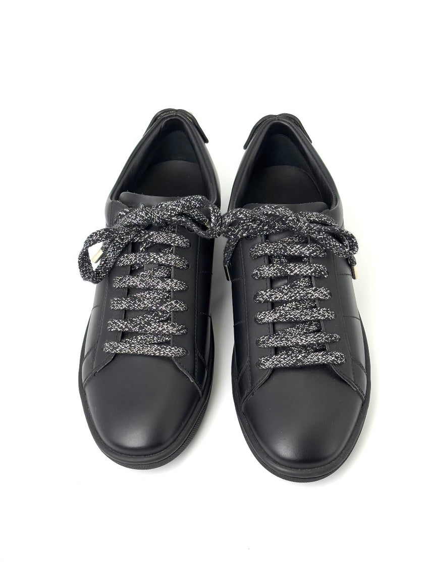 Brand New. YSL Sneakers Black Silver Lace. 36|7245
