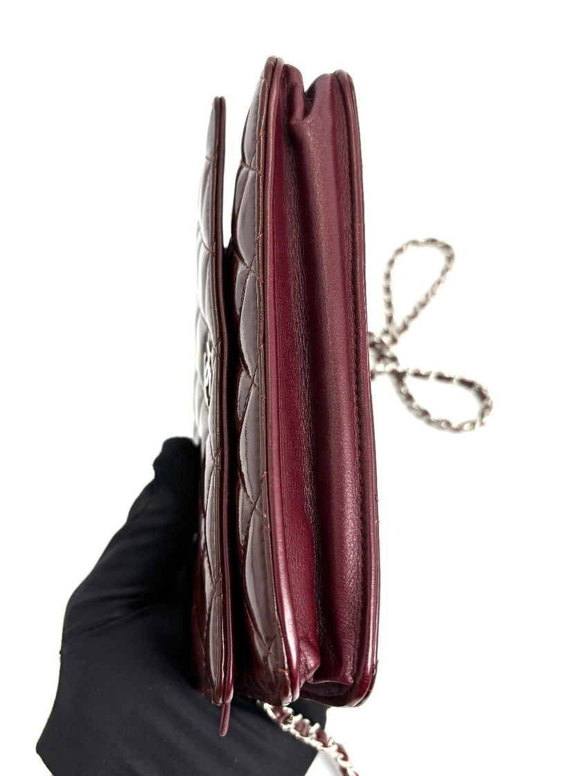 Preowned. Chanel WOC Maroon Patent. 14003421|4116