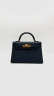 Preowned. Hermes Mini Kelly Blue Obscure Epsom GHW. AIS031MG|16117