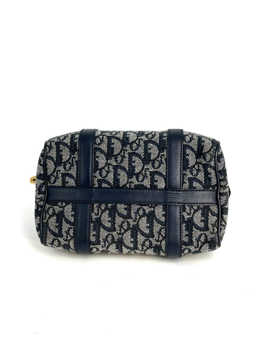 Preowned. Dior Trotter Navy Blue Canvas. CP0070|12389