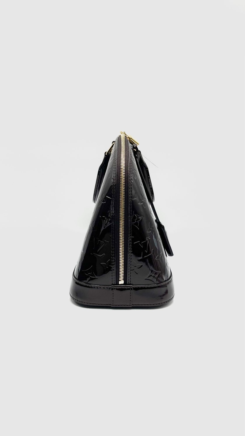 Preowned. LV Alma PM Amarante Monogram Venis Burgundy GHW. FL0181|14748