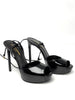 Brand New. YSL Open Toe Patent Black. 37|8082
