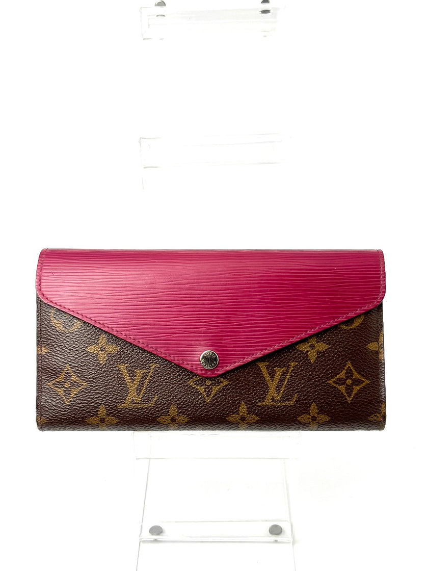 Preowned. LV Marie Lou Trifold Wallet Mono/Pink|6623