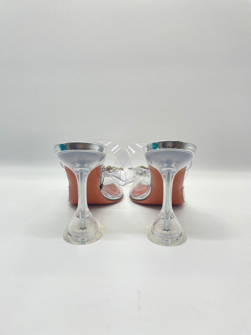 Brand New. Amina Muaddi Begum Slingback Glass. 37|10020