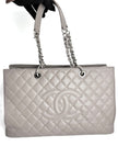 [SALE] Preowned. Chanel GST Caviar Gray SHW. 16752842|4350