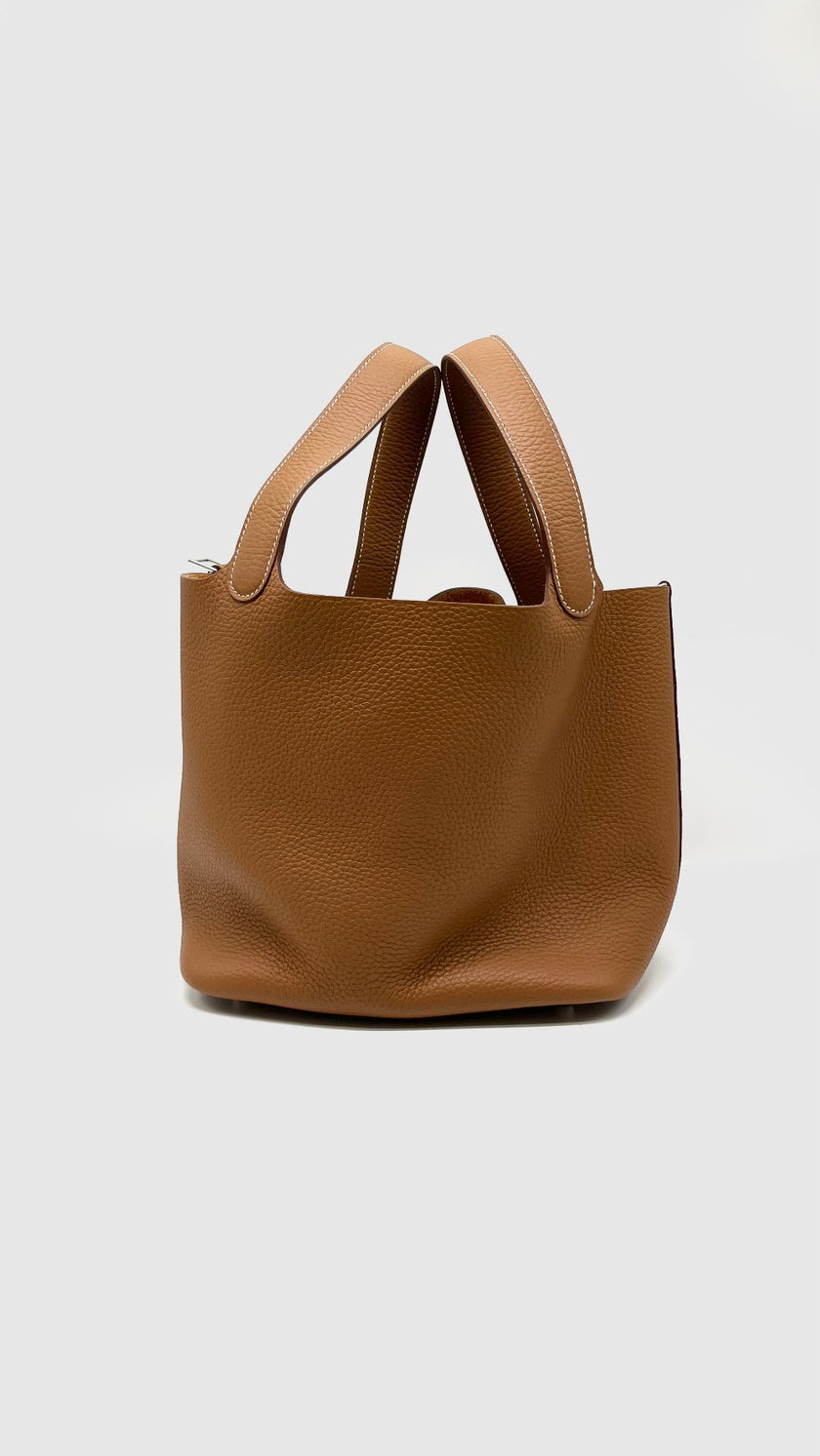 Brand New. Hermes Picotin 22 Gold Clemence PHW. WAM003UH|12320