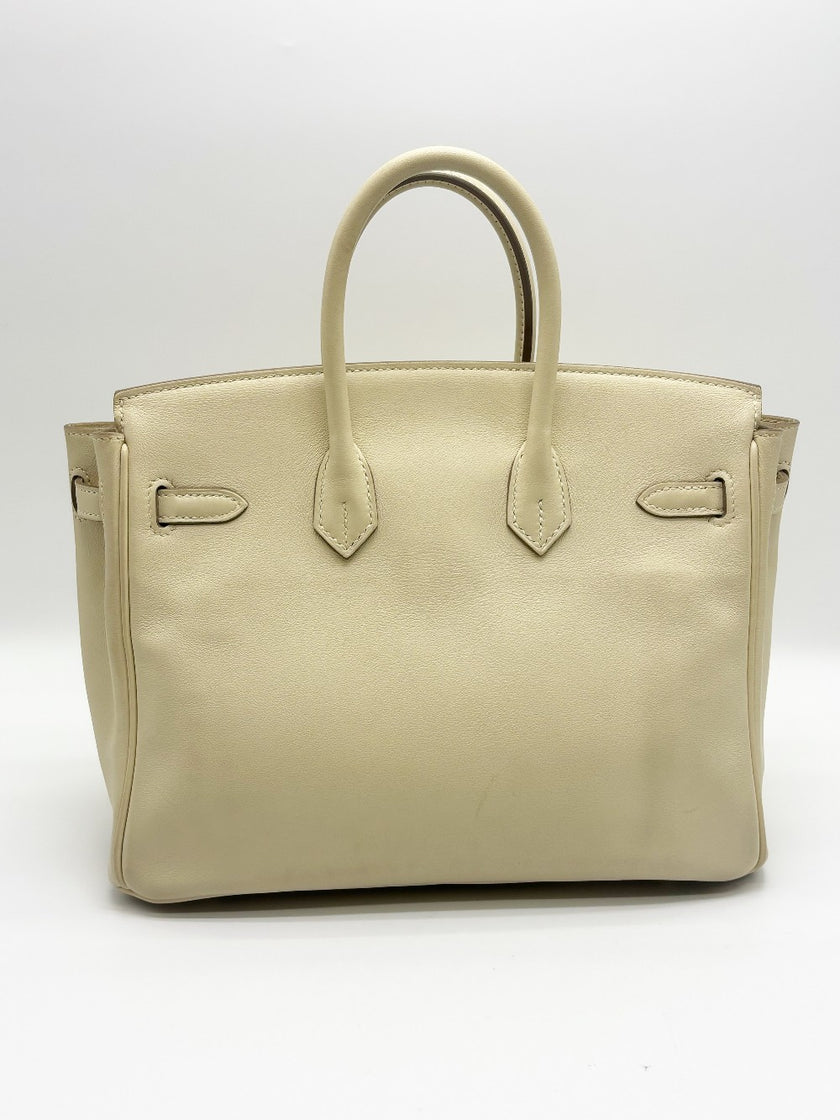 Preowned. Hermes Birkin 25 Craie Swift GHW. XCT914IZ|17813