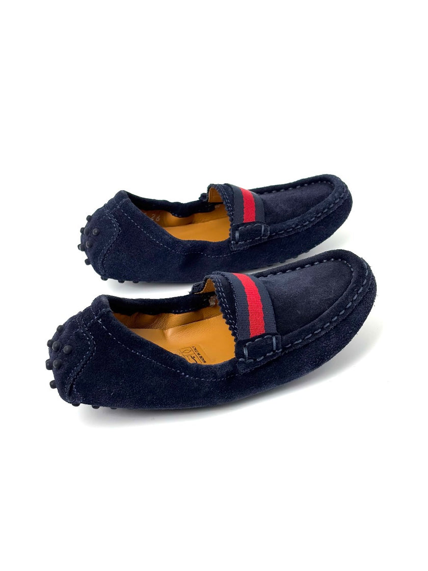 Preowned. Gucci Blue Baby Loafers. 26|7646