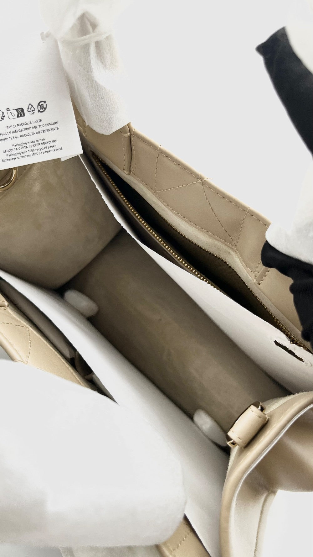 Unused. Dior Book Tote Small Calfskin Powder Beige GHW. 28MA0294|16640
