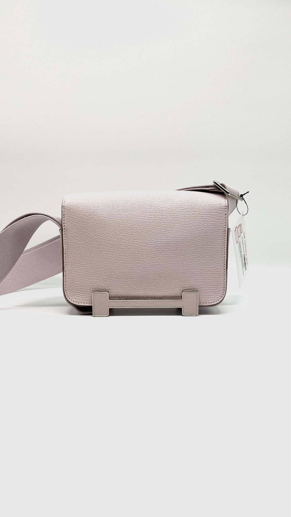Preowned. Hermes Geta Mauve Pale/Chai Chevre PHW. BPU009NI|8262
