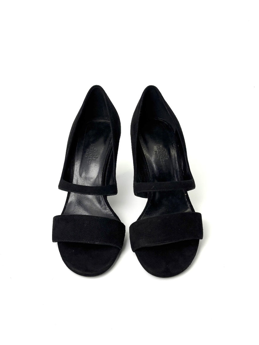 Preowned. Hermes Open Toe Pumps. 38|7441