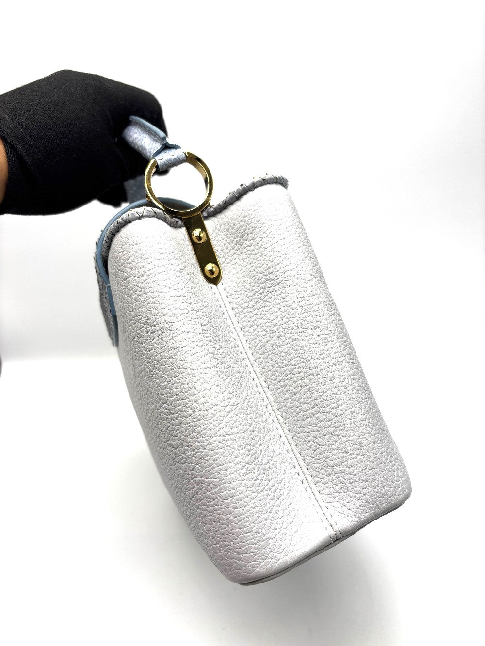 Like New. Lv Capucines BB Python Blue Grey GHW. MI1139|17207