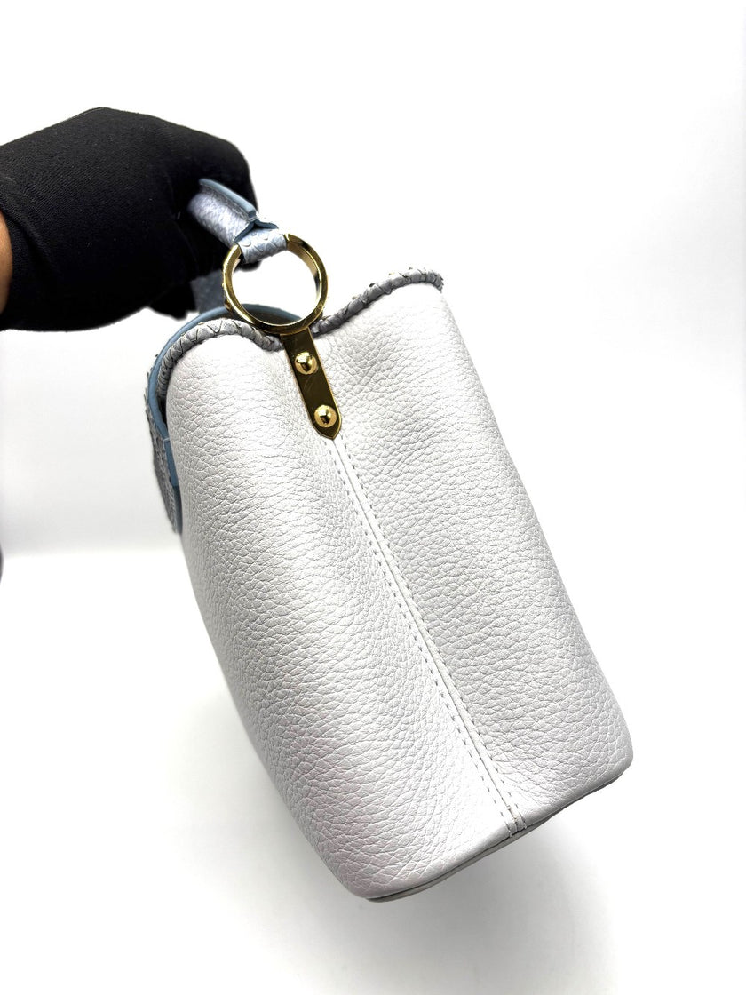 Like New. Lv Capucines BB Python Blue Grey GHW. MI1139|17207