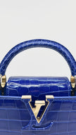 Preowned. Mini LV Capucines Croc Blue|11408