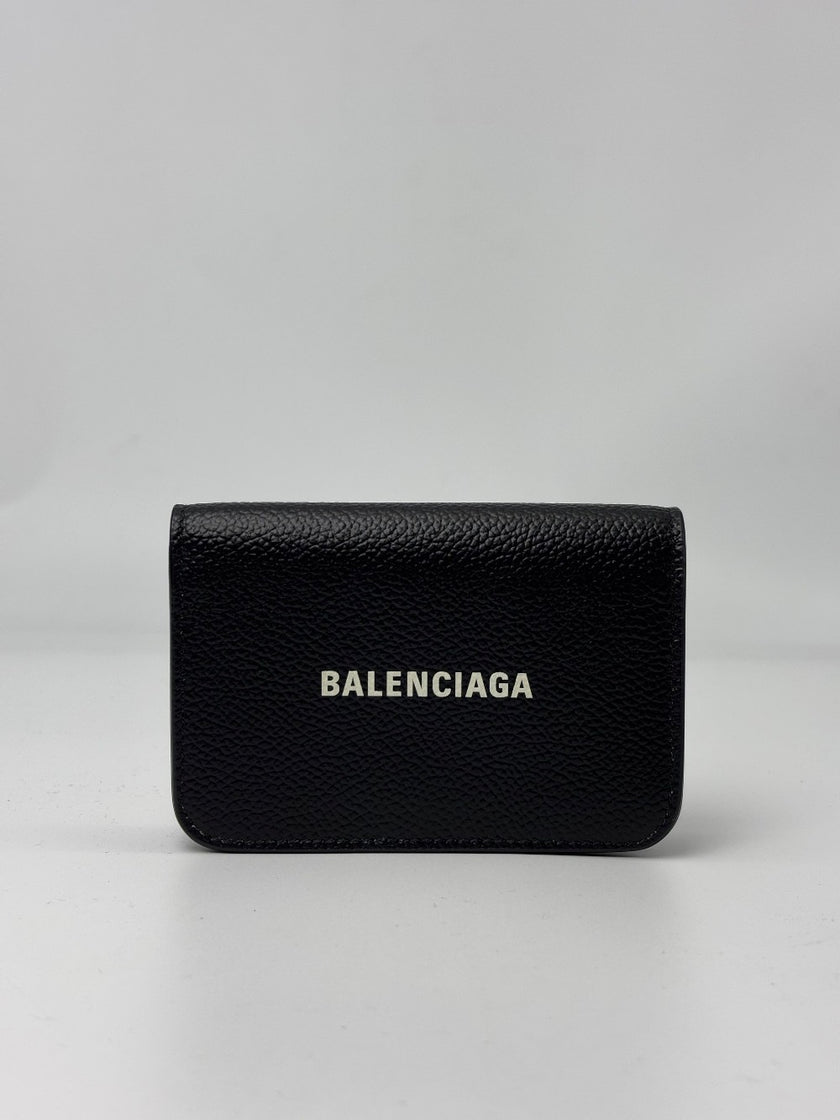 Preowned. Balenciaga Bifold Card Holder Black|7029
