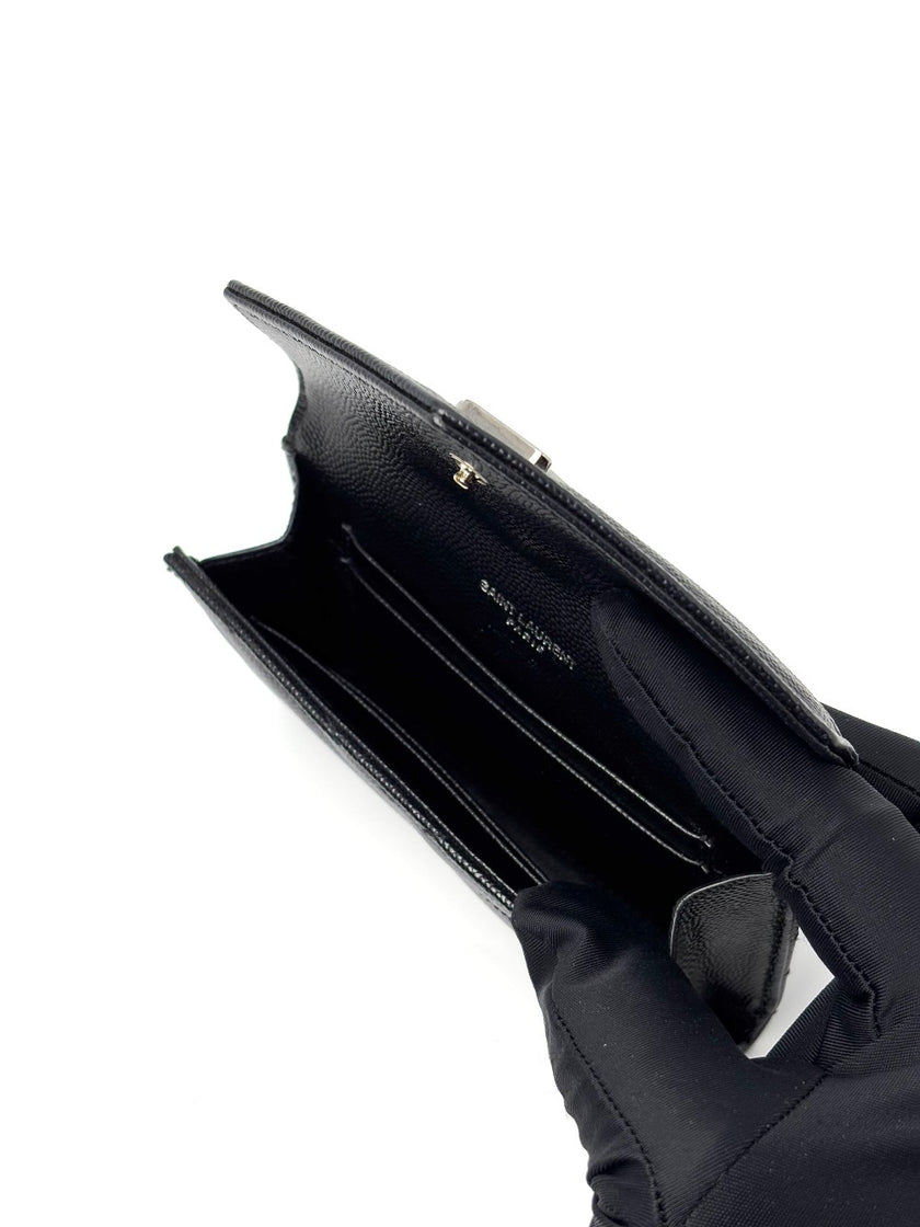 Preowned. YSL Compact Wallet Black|7134