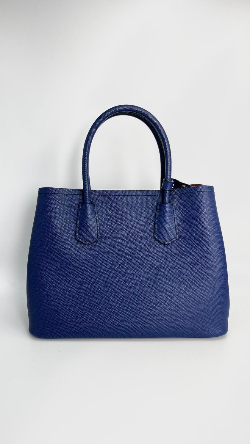 Preowned. Prada Saffiano Two Way Blue|4464