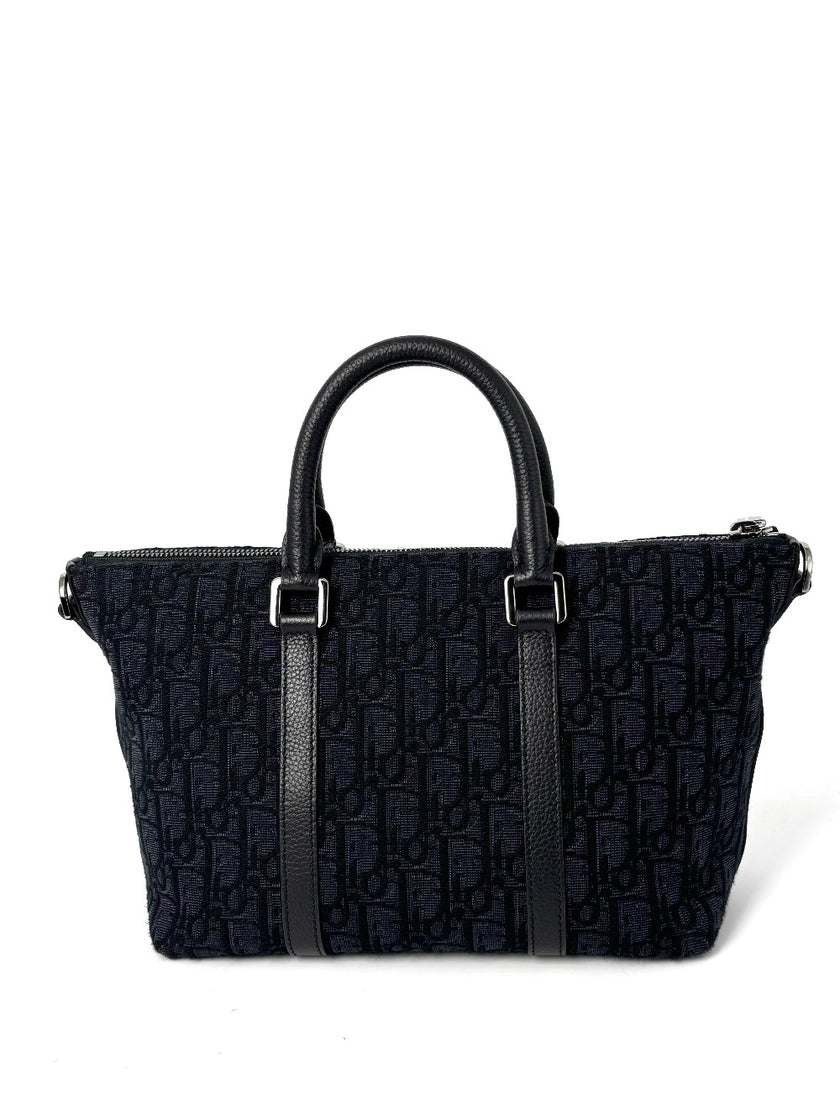 [SALE] Like New. Dior Weekender 25 Jacquard Black. 27BO02074|11257