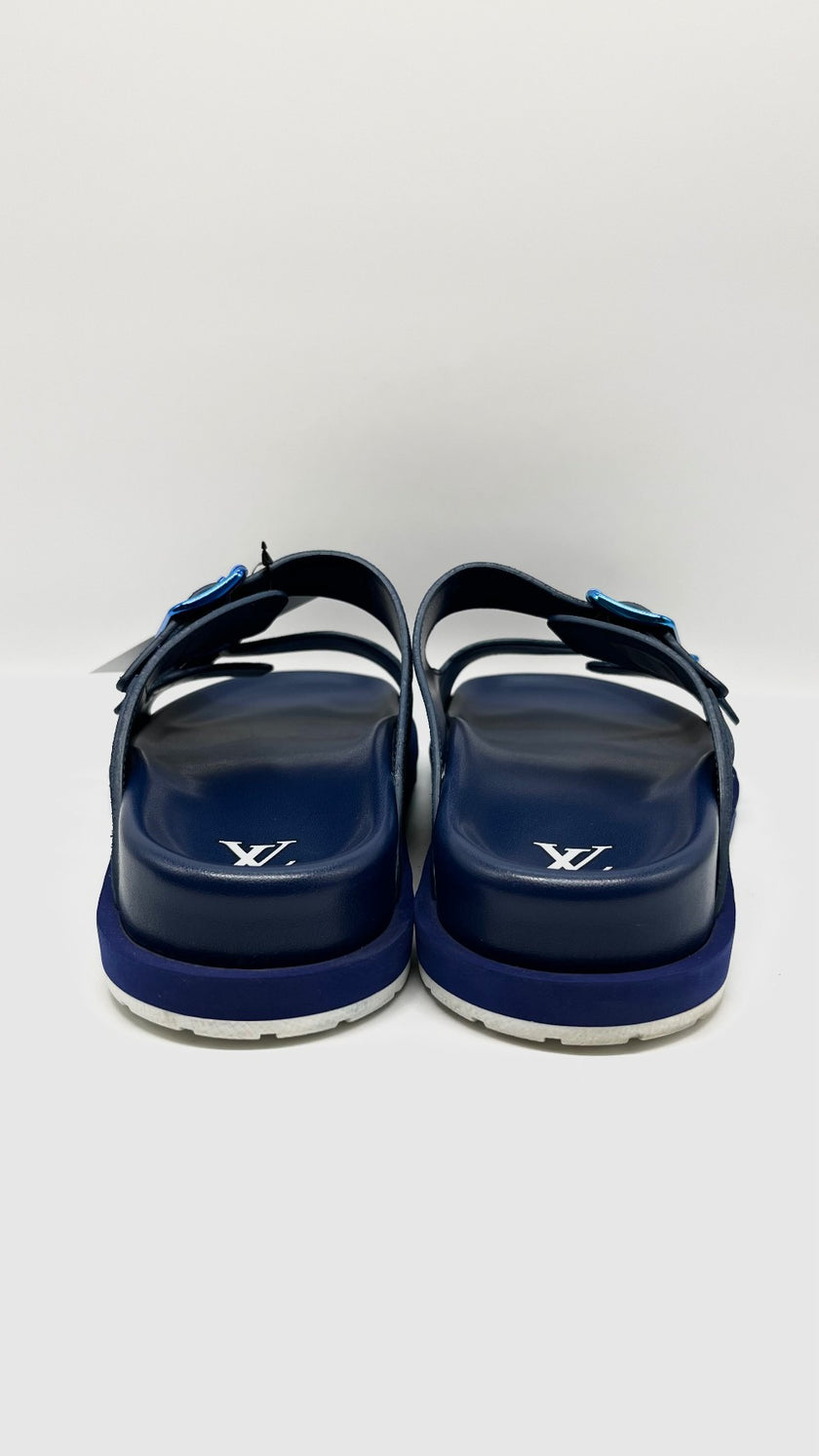 Preowned. LV Trainer Mule Blue. 38|9648