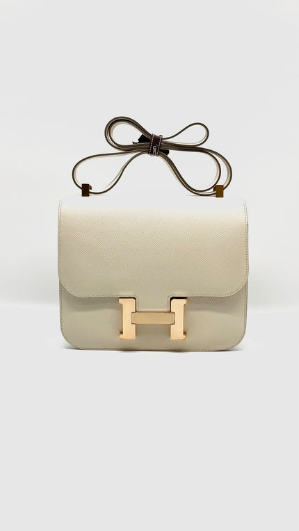 Good As New. Hermes Constance 24 Craie Epsom RGHW. DMS 188 KA|7795