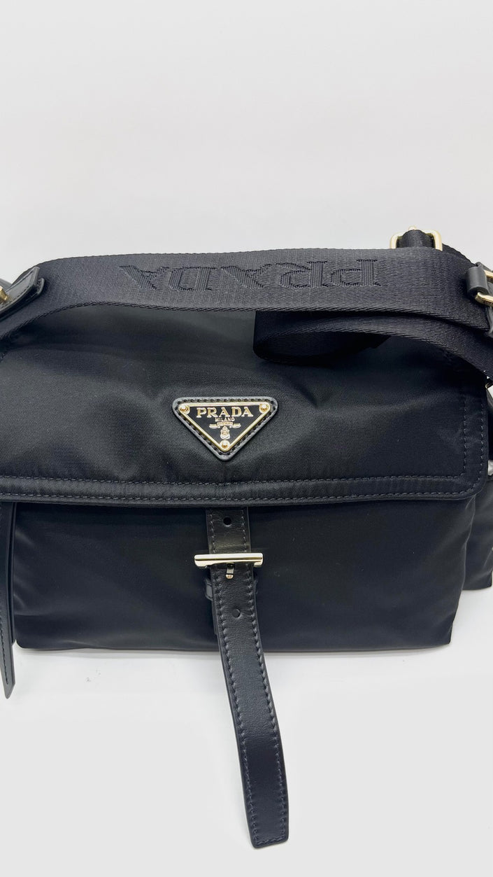 Brand New. Prada Medium Explore Shoulder Bag Black Nylon GHW. 290|16772
