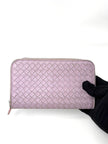 Preowned. Bottega Zip Long Wallet Lavender|7053