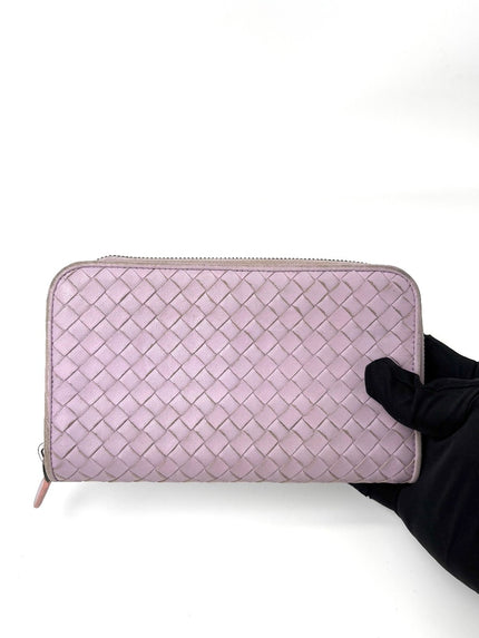 Preowned. Bottega Zip Long Wallet Lavender|7053