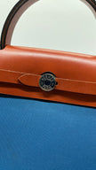 Preowned. Hermes Herbag 31 Canvas Blue France PHW. TS007AU|5358