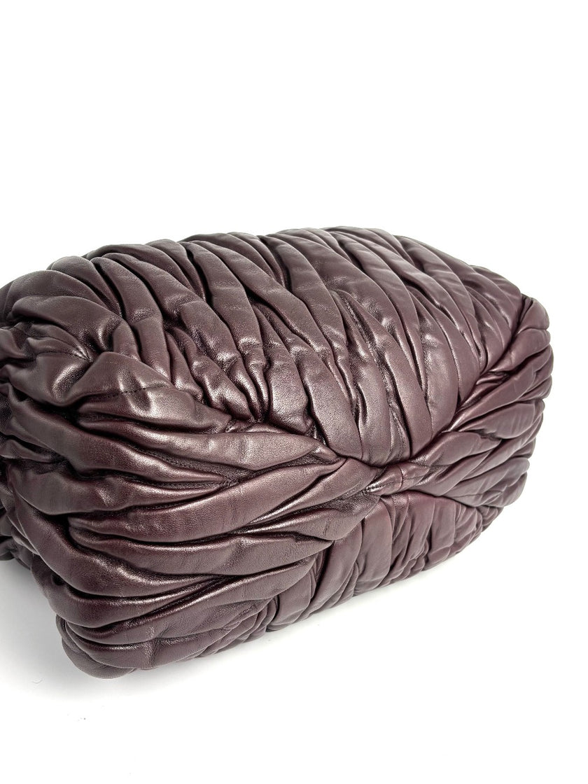 Preowned. Miu Miu 2-way Burgundy|11962