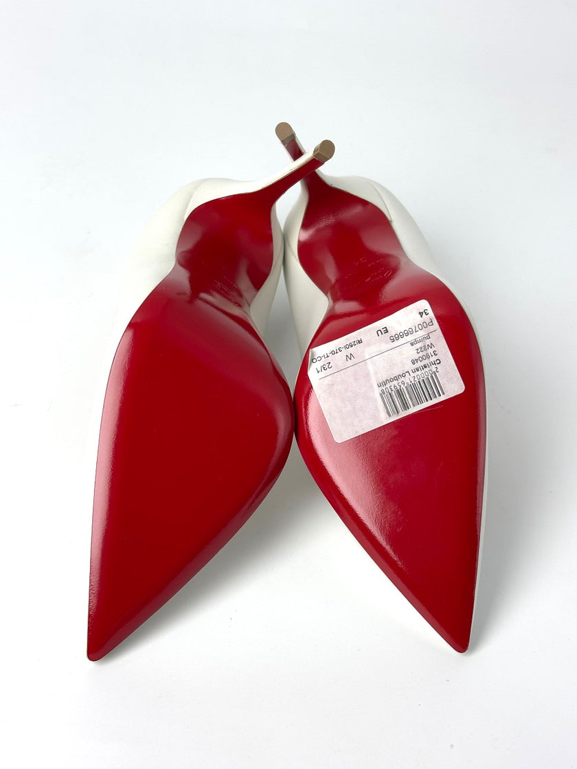 Brand New. Louboutin Pumps Heel White. 34|8100