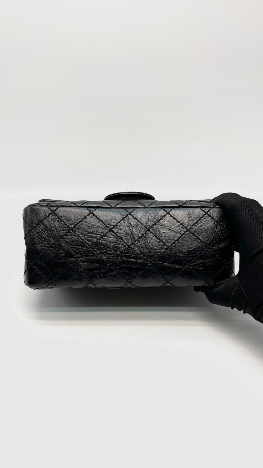 Like New. Chanel Reissue Mini Rectangular Flap Black Calfskin GHW. 23542620|16437