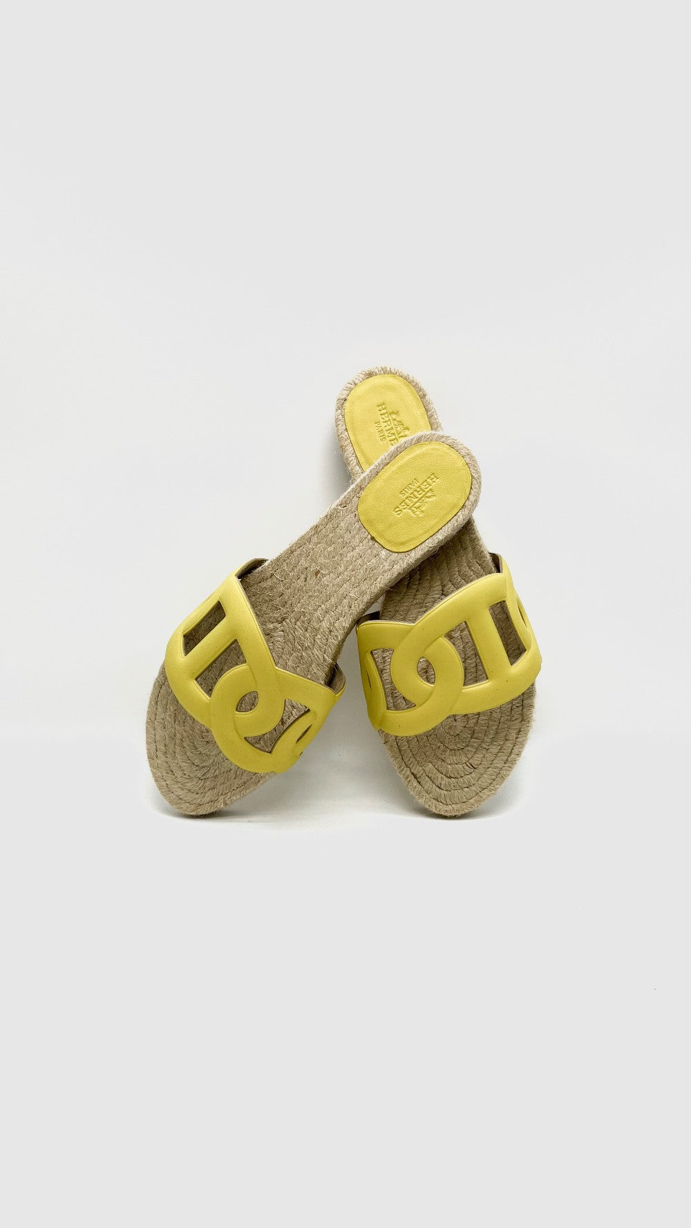 Brand New. Hermes Famosa Espadrille Jaune 38. MA22215121|16186