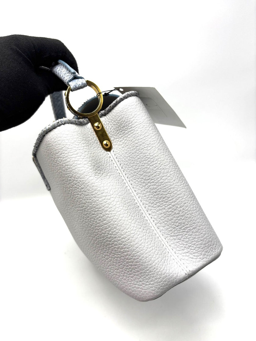 Like New. Lv Capucines BB Python Blue Grey GHW. MI1139|17209
