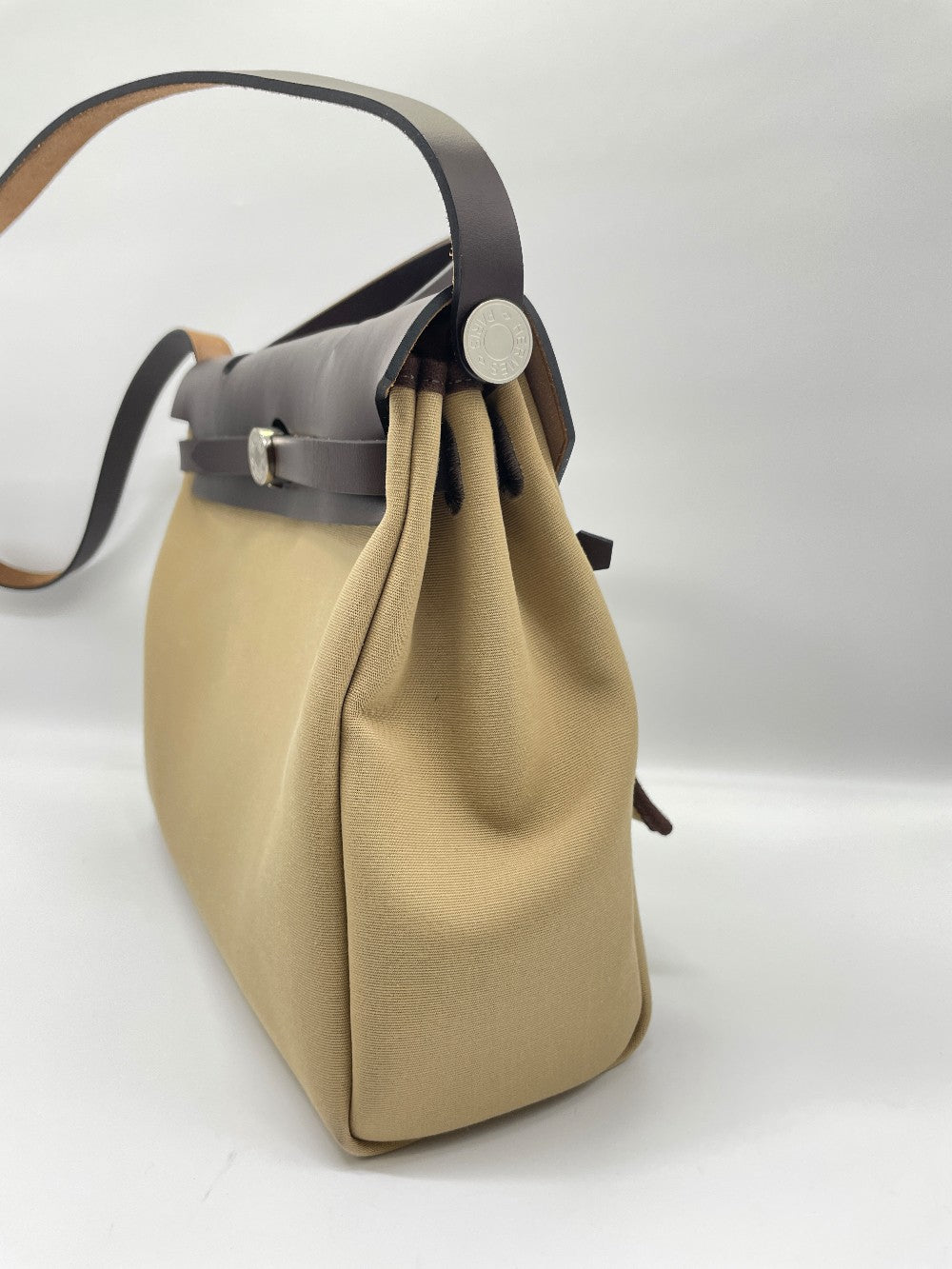 Preowned. Hermes Herbag 31 Trench/Ebene Canvass PHW. UMN009KD|10293