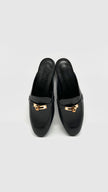 Brand New. Hermes OZ Mule Black RGHW. 38|16181