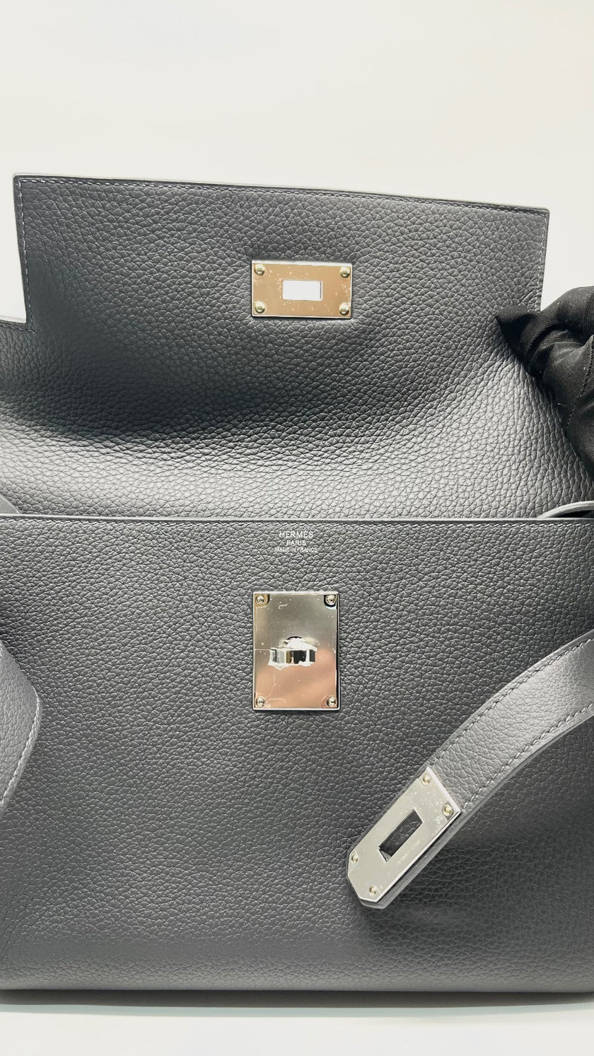 Brand New. Hermes Kelly Messenger Gris Mysty PHW. KMS918IM|14246