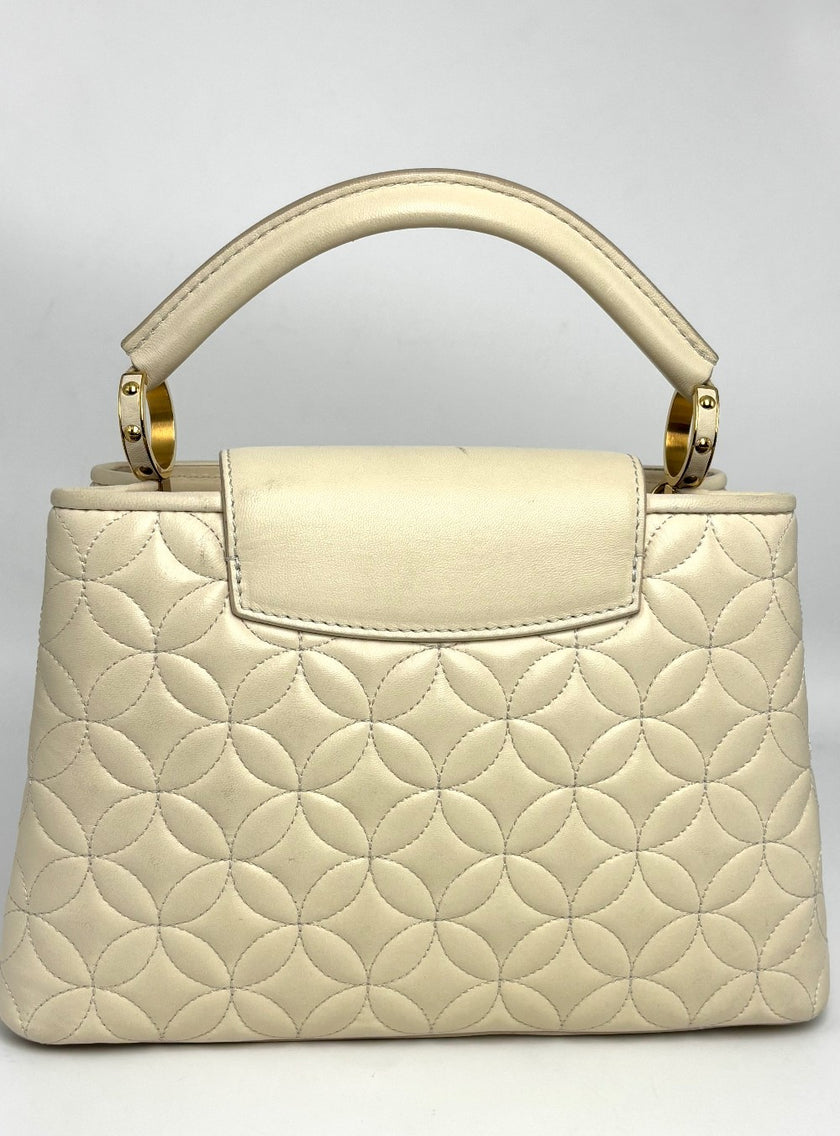 Preowned. LV Capucines BB Flower White.MI3119|8241