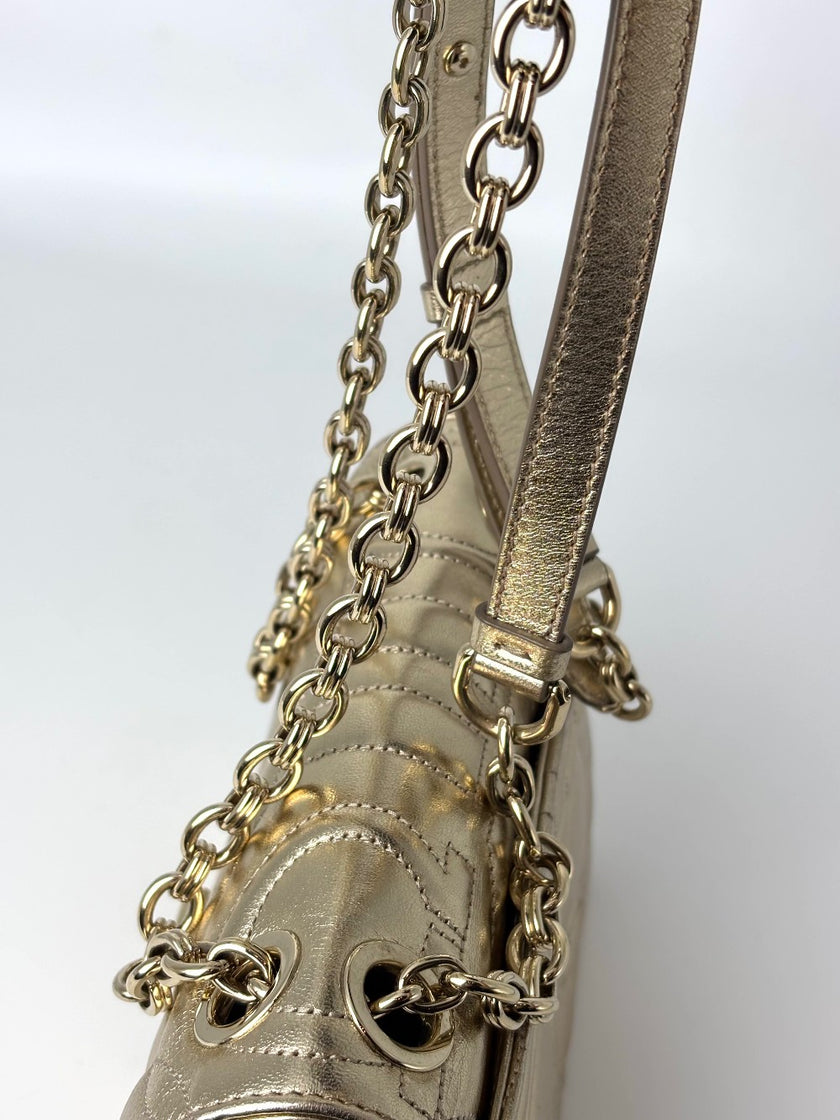 [SALE] Preowned. Ferragamo Flap Gold|5985