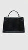 Preowned. Hermes Kelly 32 Noir Lizard GHW. U Circle R|11223